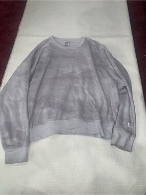 PINK Victoria's Secret Light Gray Camouflage Crewneck